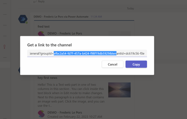 TIPS - How to find a team id and a channel id in Microsoft Teams